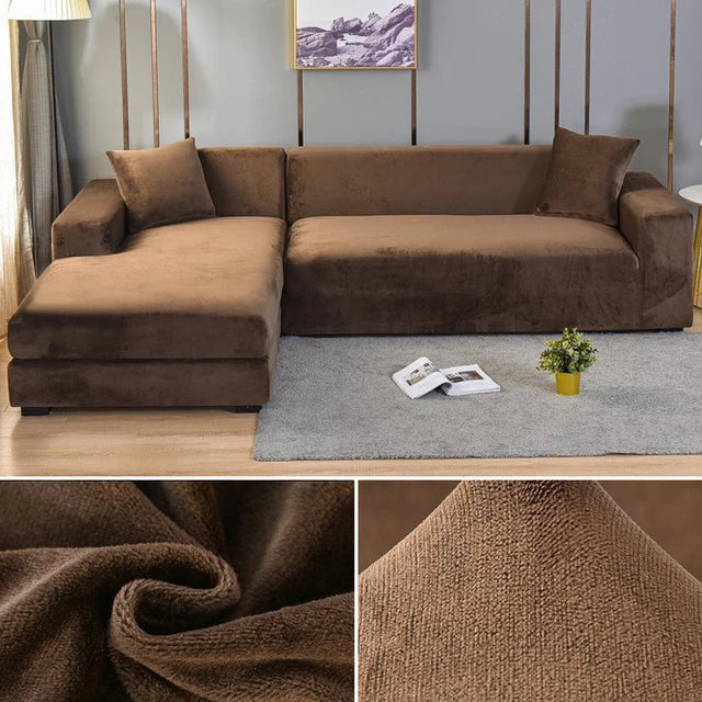 Stretchy Soft Velvet Sofa Protector Cover