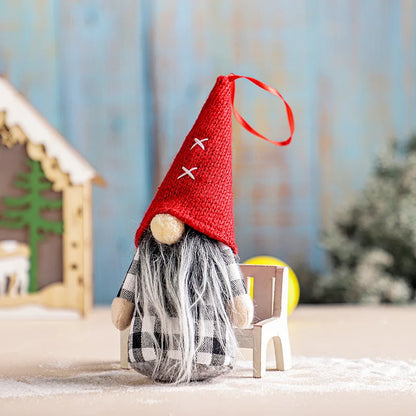 Christmas Plush Gnome Figurines with Bells & Holly