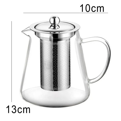 Large Heatproof Glass Teapot with Stainless Steel Infuser