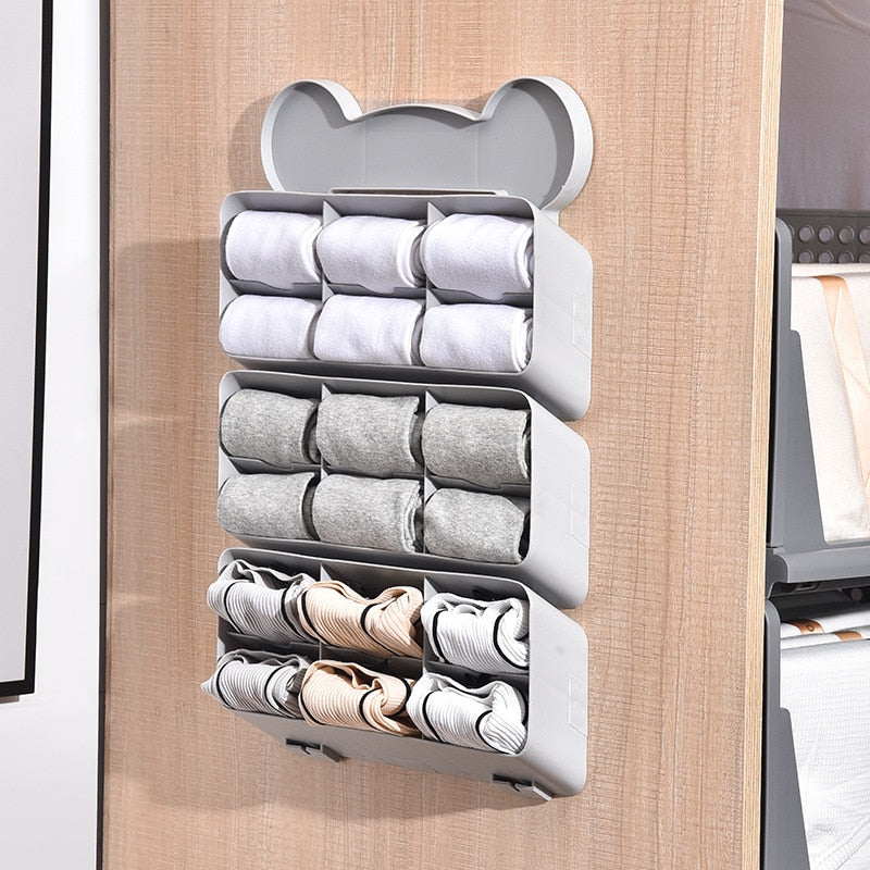 Easy Stick Fabric Storage Wall Shelf