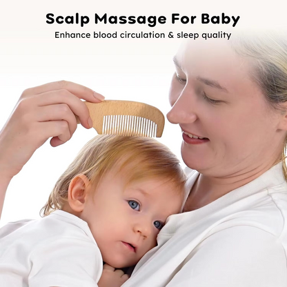 Gentle Wood Baby Hairbrush and Comb Set with Soft Bristles