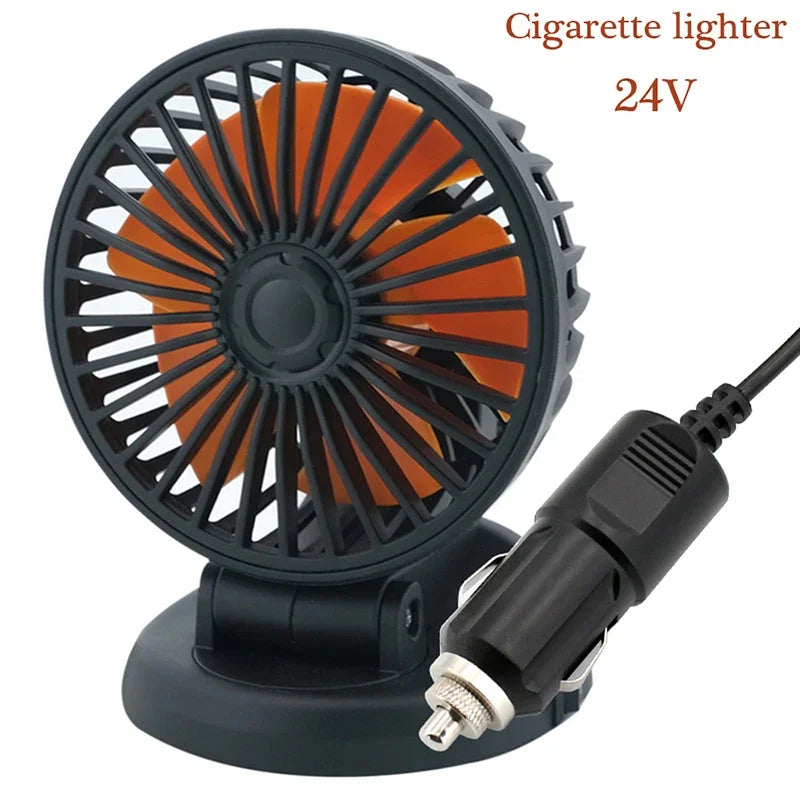 Portable Car Fan with USB and Cigarette Lighter Adapter