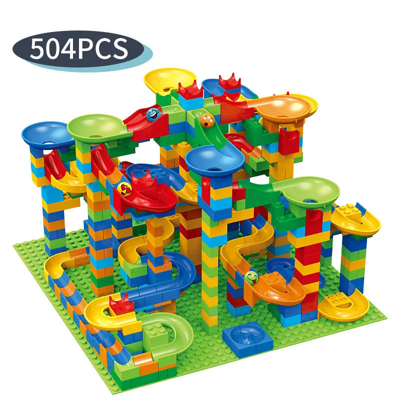 Colorful Marble Run Building Blocks Set