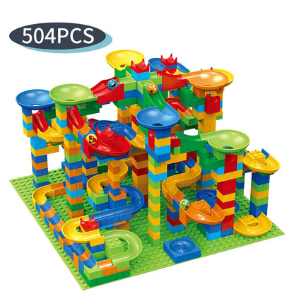 Colorful Marble Run Building Blocks Set