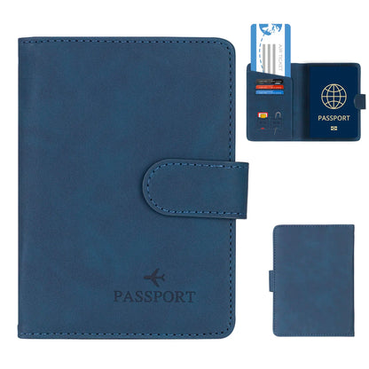 Genuine Leather Passport Wallet with RFID Blocker
