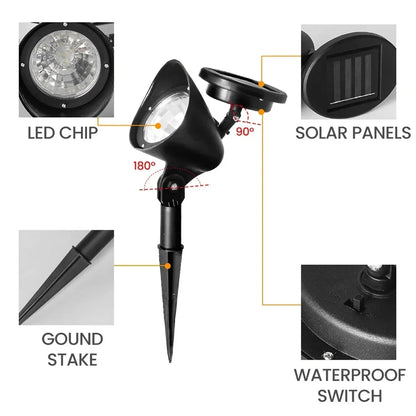 Outdoor Solar LED Spotlight for Garden Path Lighting