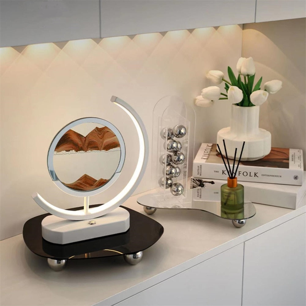 Colorful 3D LED Sand Water Table Lamp - Fesara