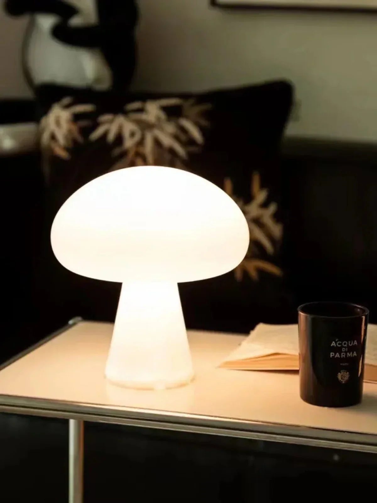 Elegant White Ceramic Mushroom Table Lamp