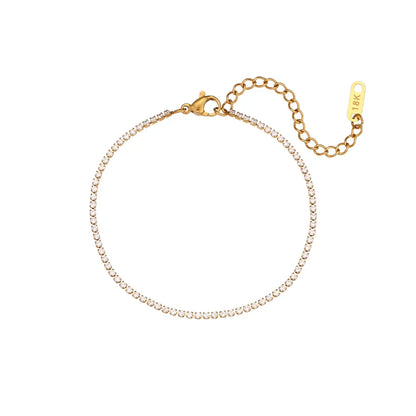 Delicate 2mm Thin Chain Bracelet Necklace Set