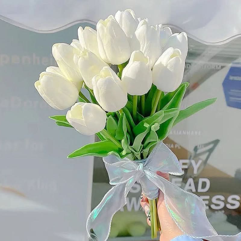 Beautiful Fake Tulip Arrangement with Realistic Petals