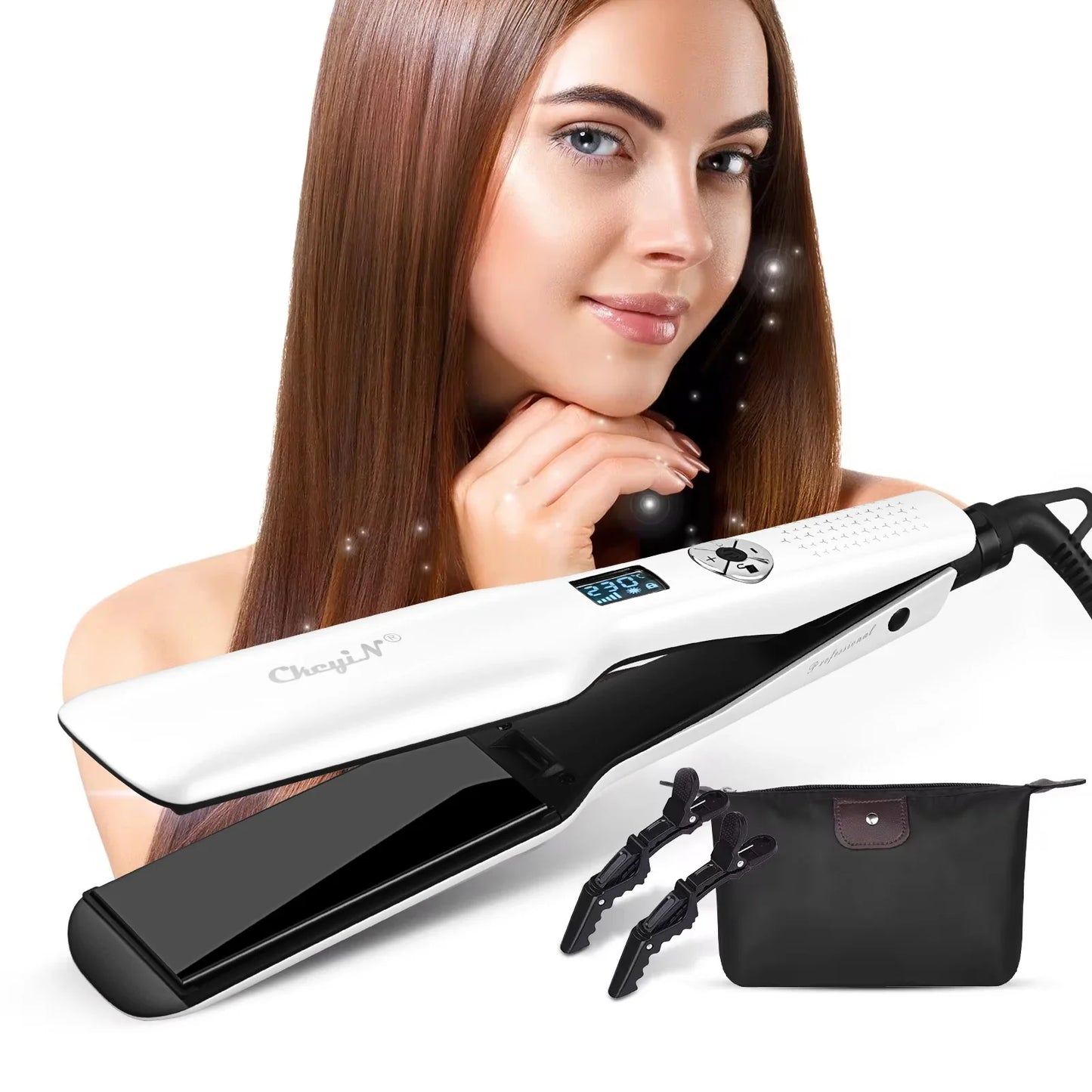 Advanced Ceramic Flat Iron with Digital Screen - Fesara