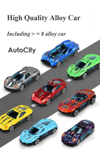 Ultimate Racing Trailer with Cars and Stunt Track