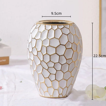 Elegant Gold Ceramic Vase Decorative Home Accent