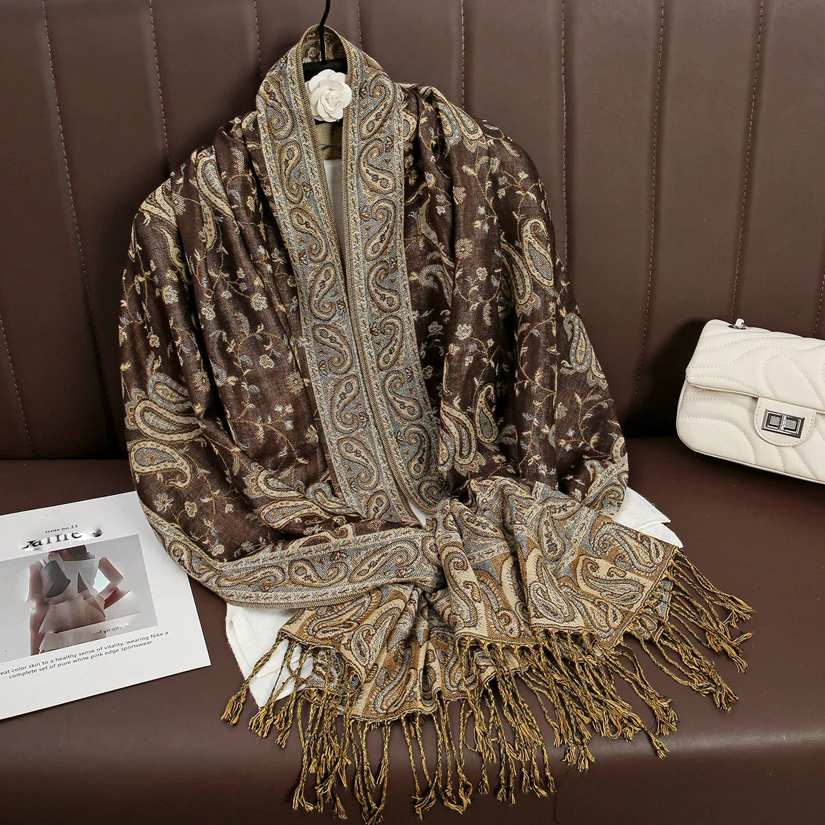 Soft Women's Cashmere Scarf Luxury Warm Print