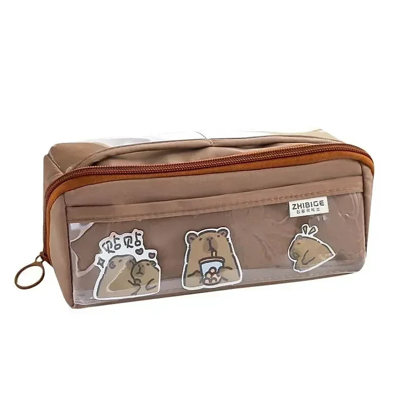 Clear Pencil Case with 10 Pockets