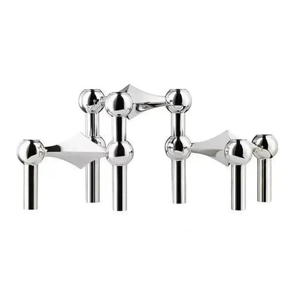Simple Silver Metal Candle Holder