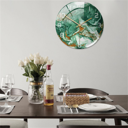 Elegant White Marble Silent Wall Clock