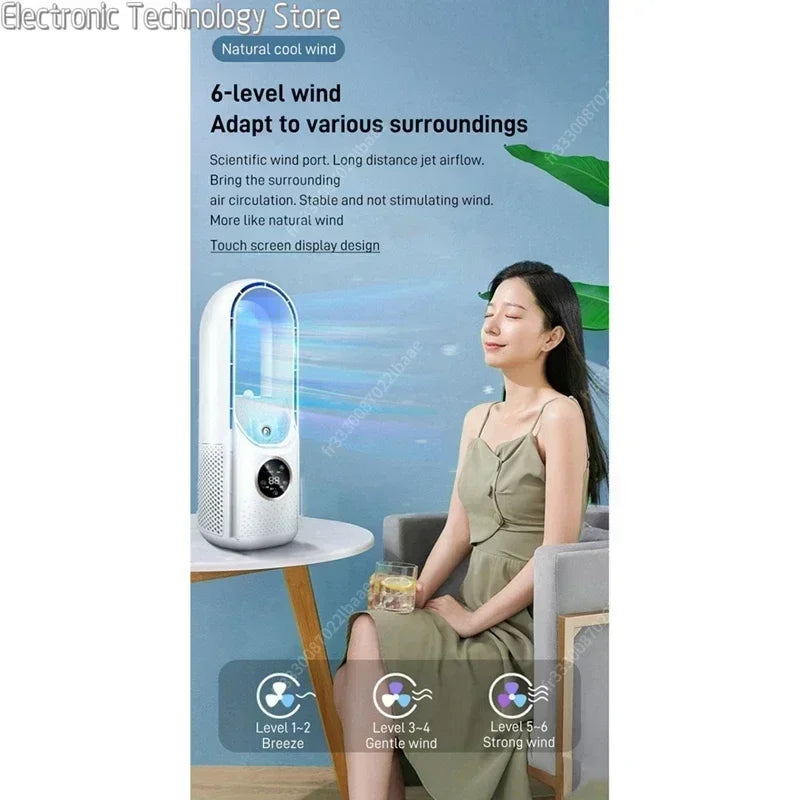 Quiet USB Desk Fan with 6 Speeds and Humidifier