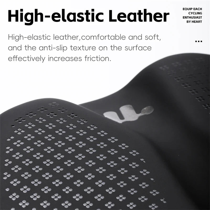 Shockproof Bicycle Saddle - Comfortable Bike Seat with Non-Slip Leather Cushion for Mountain and Road Bikes-3