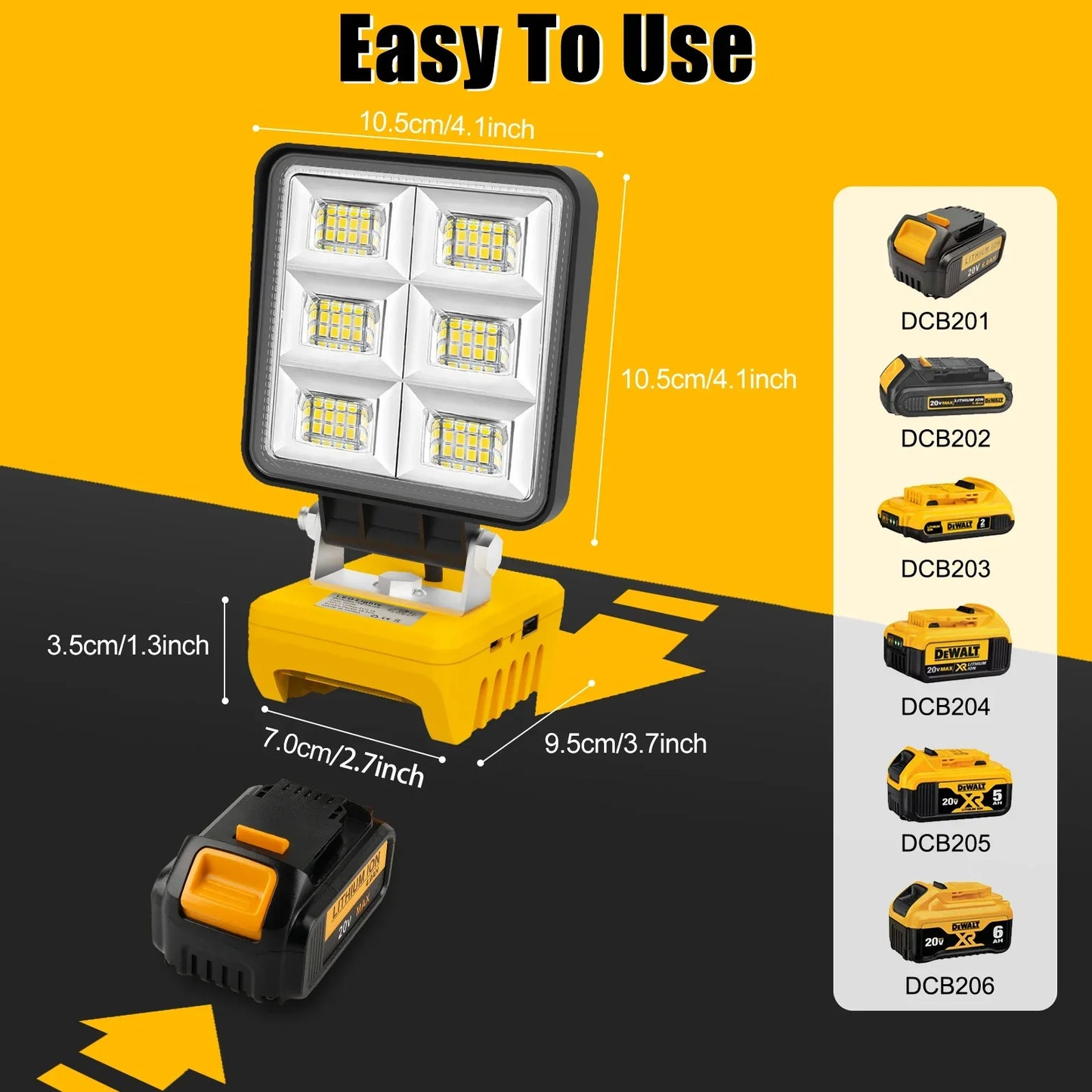 Bright 48 LED Rechargeable Work Lamp