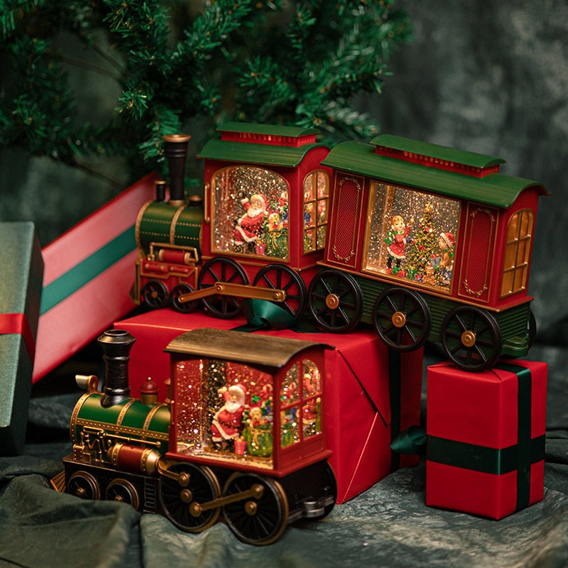 Festive Holiday Musical Christmas Train Box