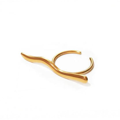 Unique Wave Pattern Bar Ring - Fesara