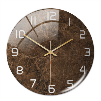 Elegant White Marble Silent Wall Clock