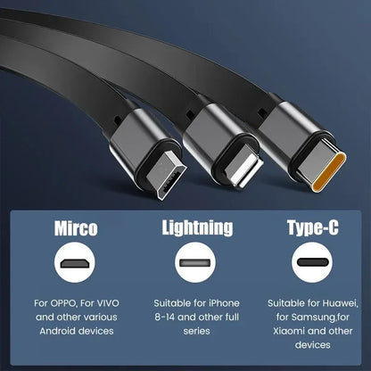 Universal 3-in-1 Fast Charge USB Cable 100W