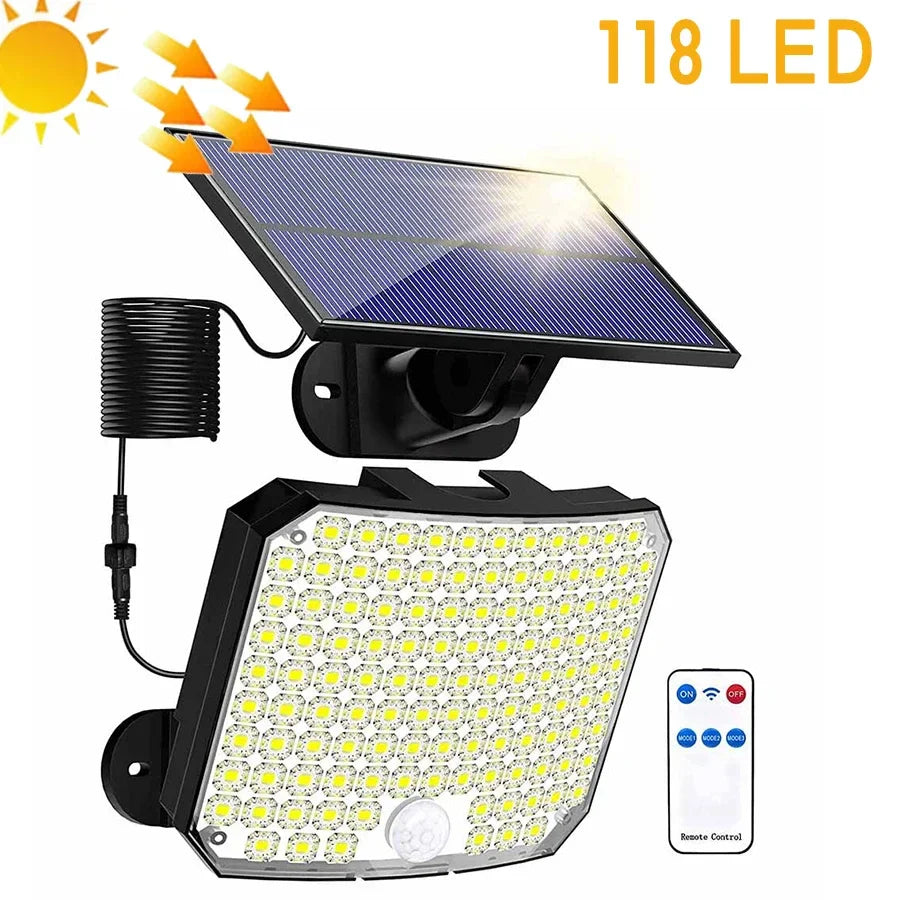 Bright Outdoor Solar Motion Light with Remote Control - Fesara