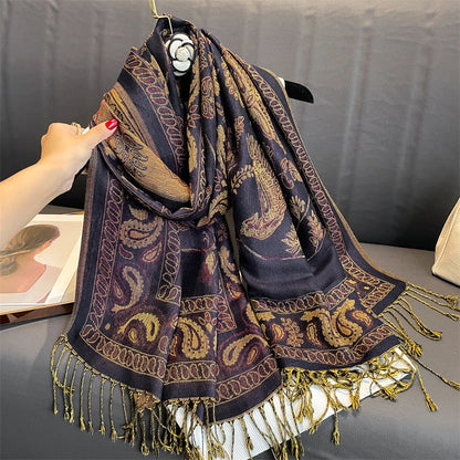 Soft Women's Cashmere Scarf Luxury Warm Print