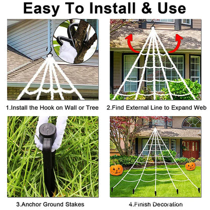Giant Black Spider Web Decor for Halloween Party
