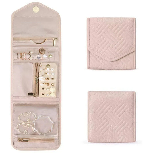 Portable Travel Jewelry Roll Up Storage Pouch - Fesara