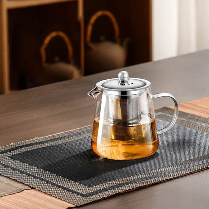 Large Heatproof Glass Teapot with Stainless Steel Infuser