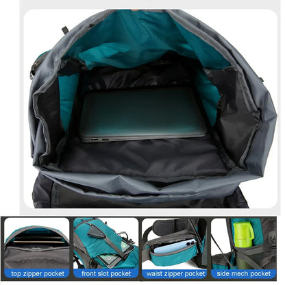 Waterproof Hiking Backpack 70L with Rain Cover