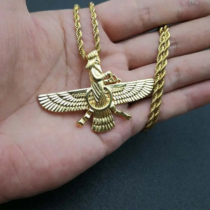 Religious Faravahar Symbol Pendant Necklace