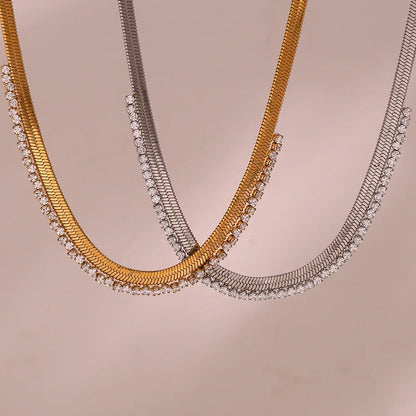 Luxury Herringbone Diamond Sparkle Necklace