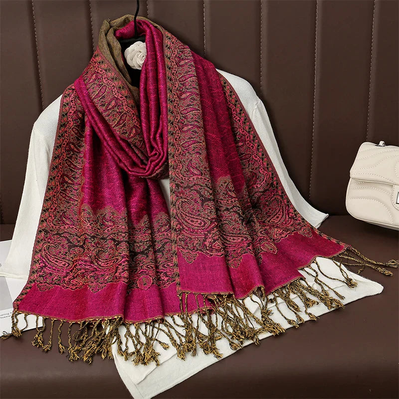 Soft Women's Cashmere Scarf Luxury Warm Print