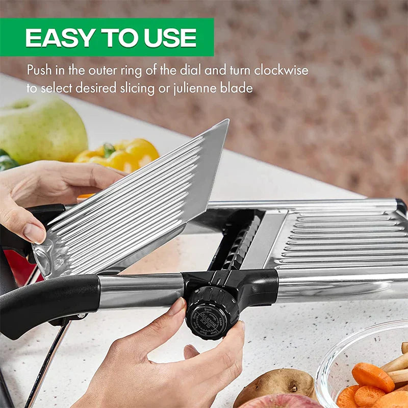 Easy Vegetable Slicer with Sharp Stainless Steel Blade