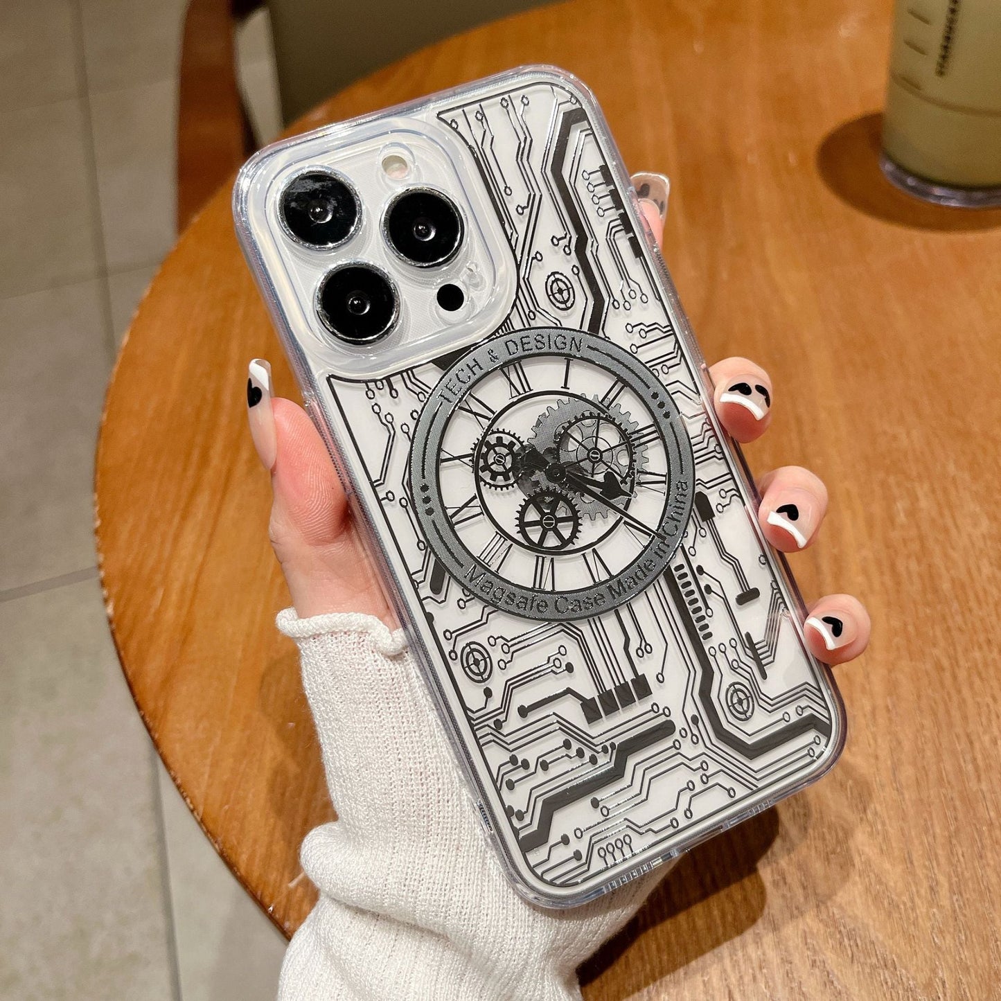 Clear Mechanical Clock Magnetic iPhone Case