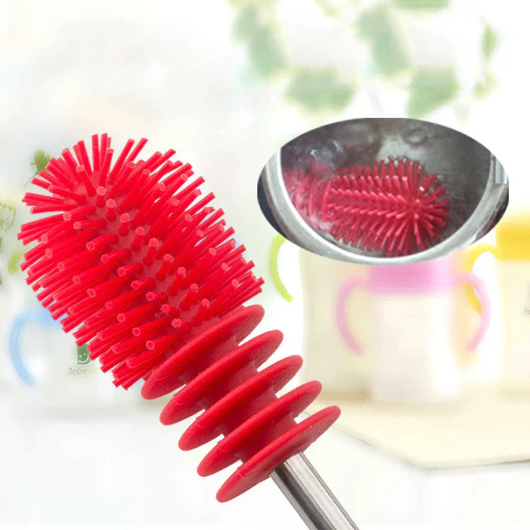 Soft Bristle Baby Bottle Cleaning Brush with Replaceable Head