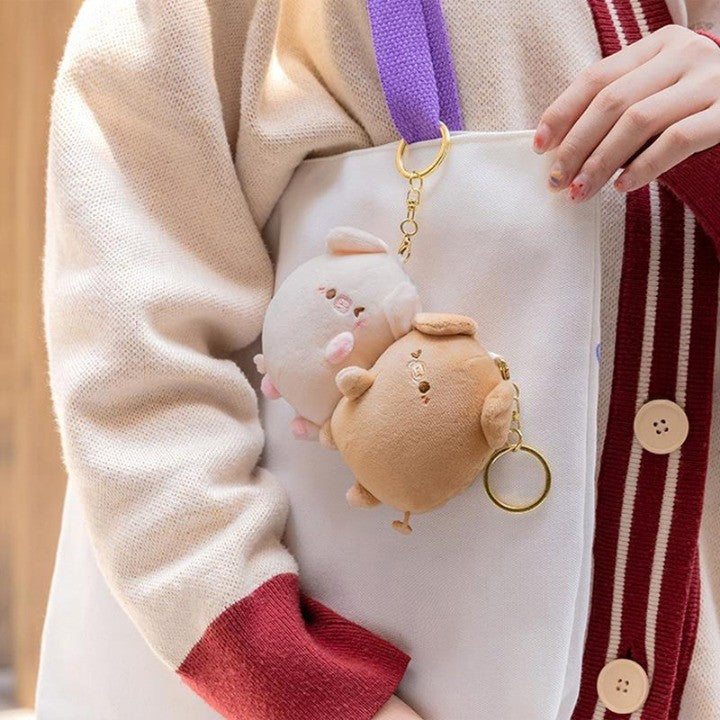 Adorable Couple Soft Plush Keychain