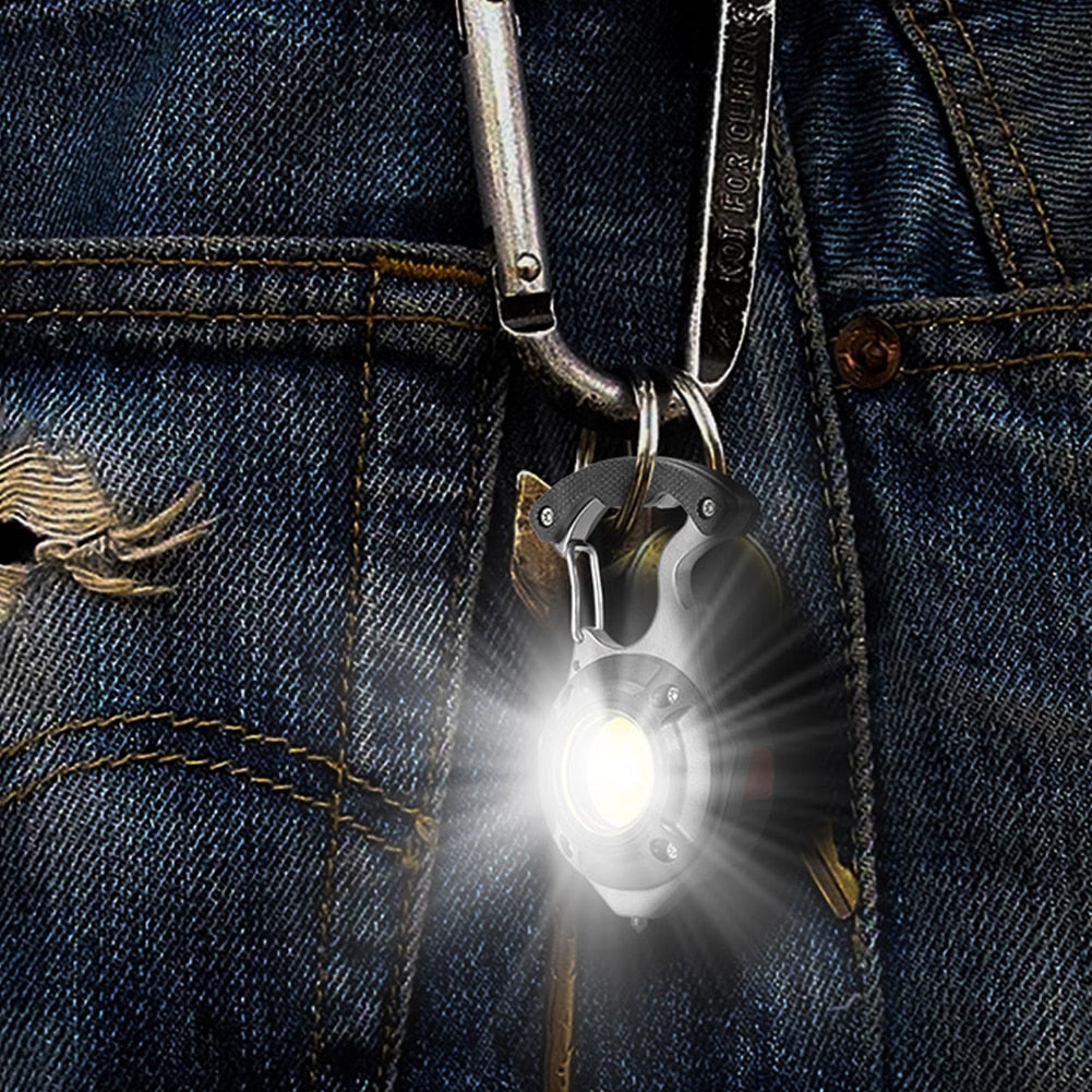 Portable 7in1 LED Flashlight Keychain Lamp