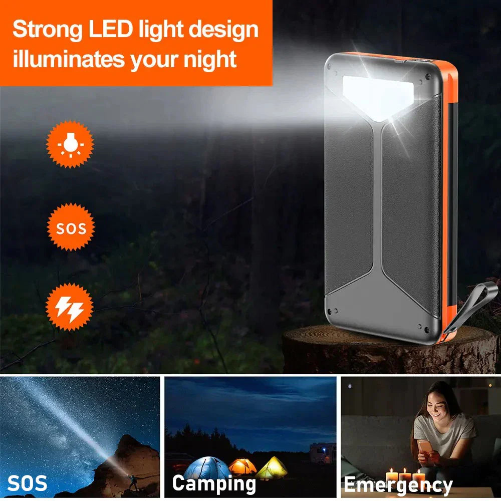 Portable Solar Power Bank 15W Wireless Charger