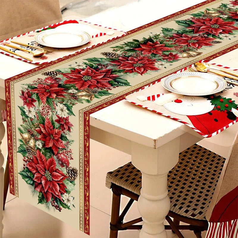 Christmas Table Runner Decorative Holiday Tablecloth 180x35cm