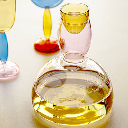 Colorful Glass Pitcher and Cup Set by Phillips