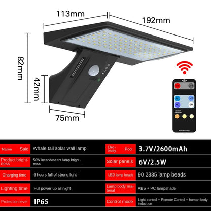 Bright Solar Powered Outdoor Wall Light with Motion Sensor