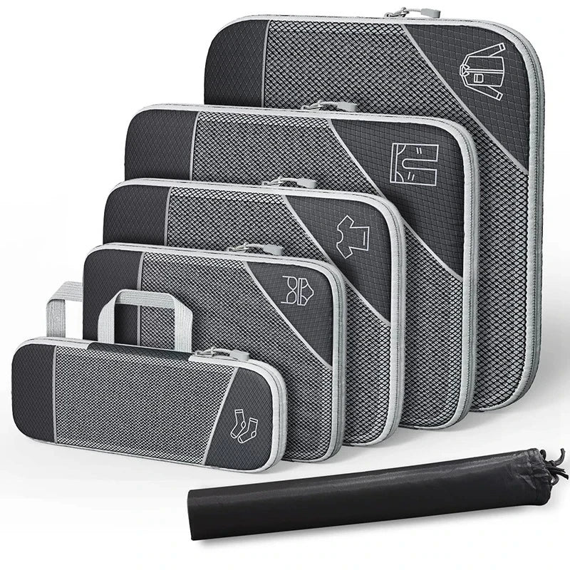 Compact Travel Packing Cubes Set Waterproof Bags