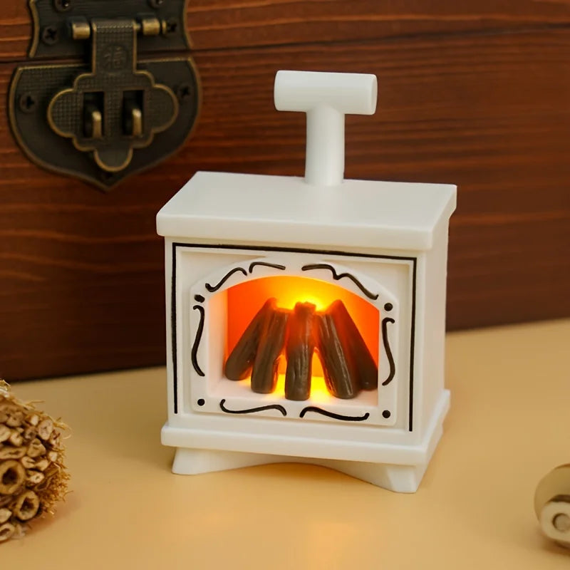 Small LED Dollhouse Fireplace Decor 1:12 Scale