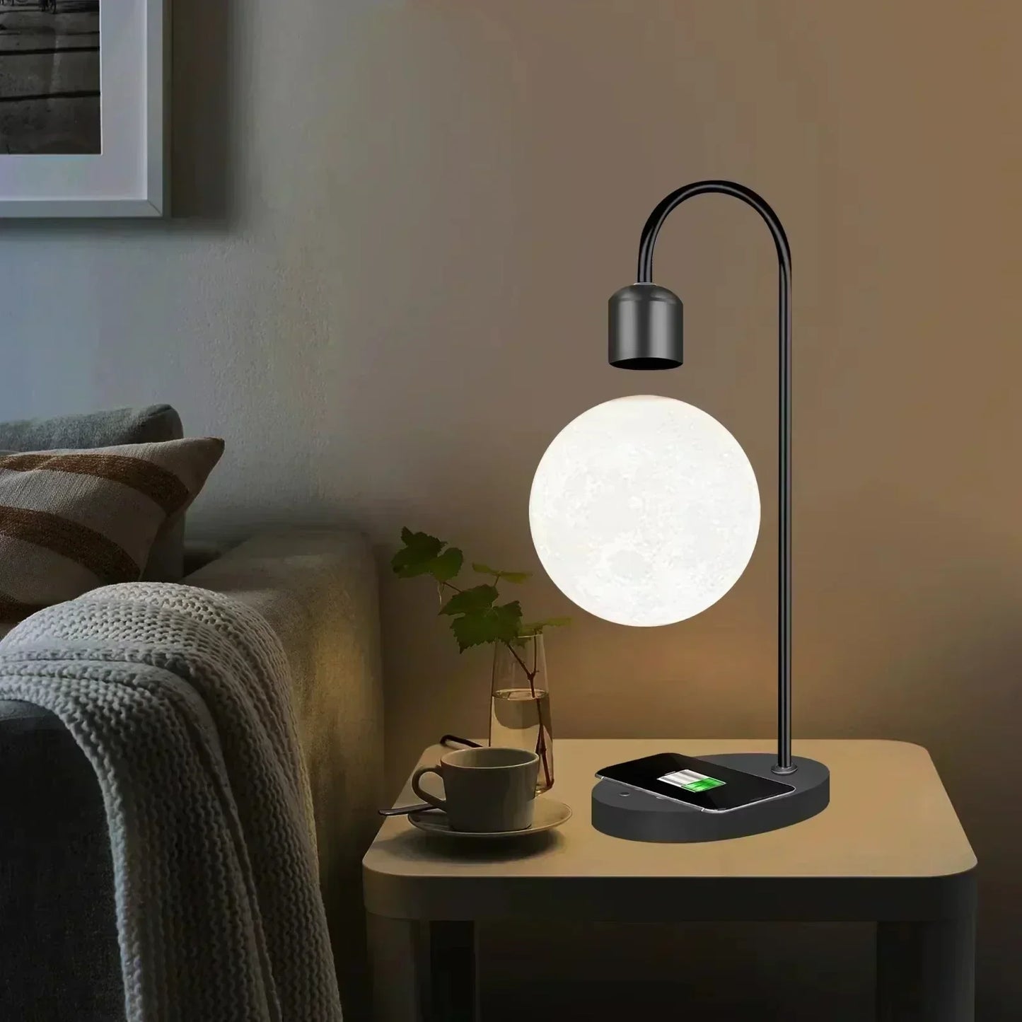 Floating LED Moon Light with Wireless Charging Base - Fesara