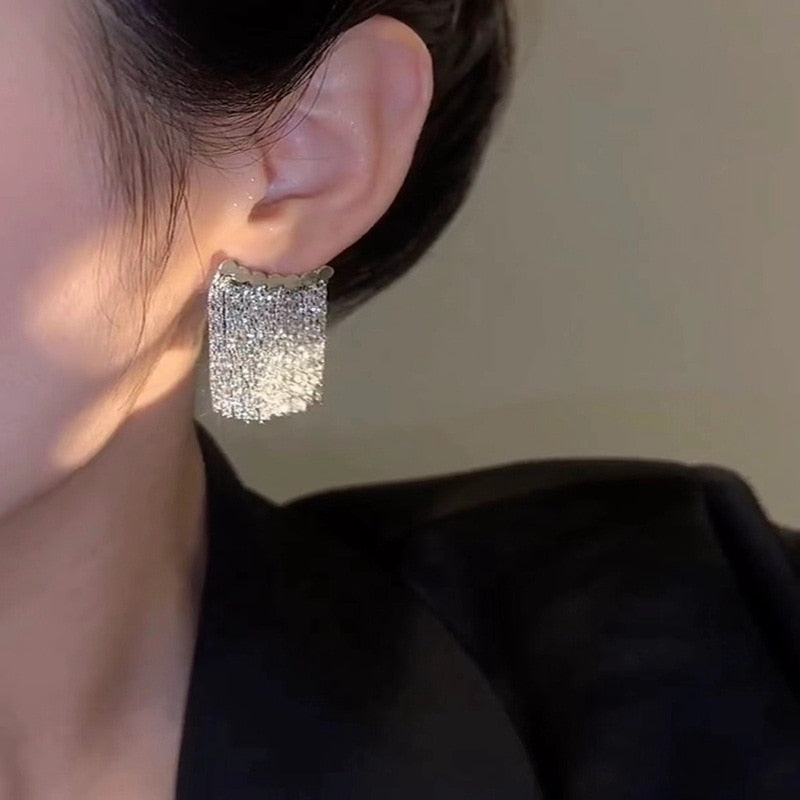 Luxury Gold Drop Tassel Earrings